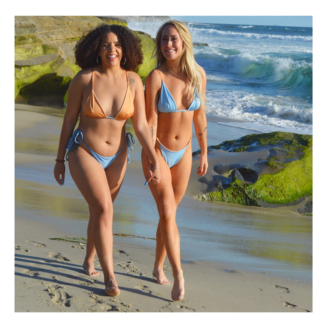 Love Reversible Bikini Top- Peach Fuzz / Glass Slipper