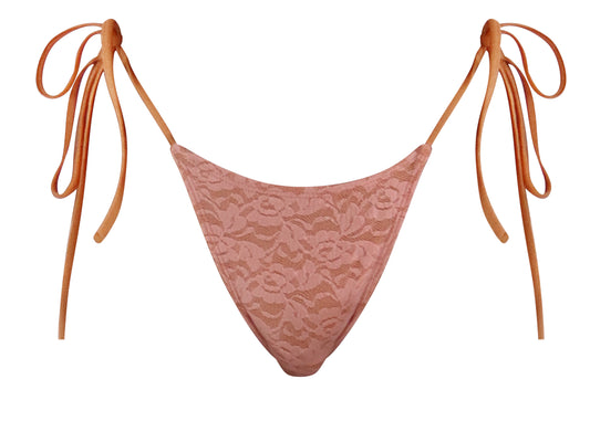 Cindy Lace String Bikini Bottom: Festival Rose