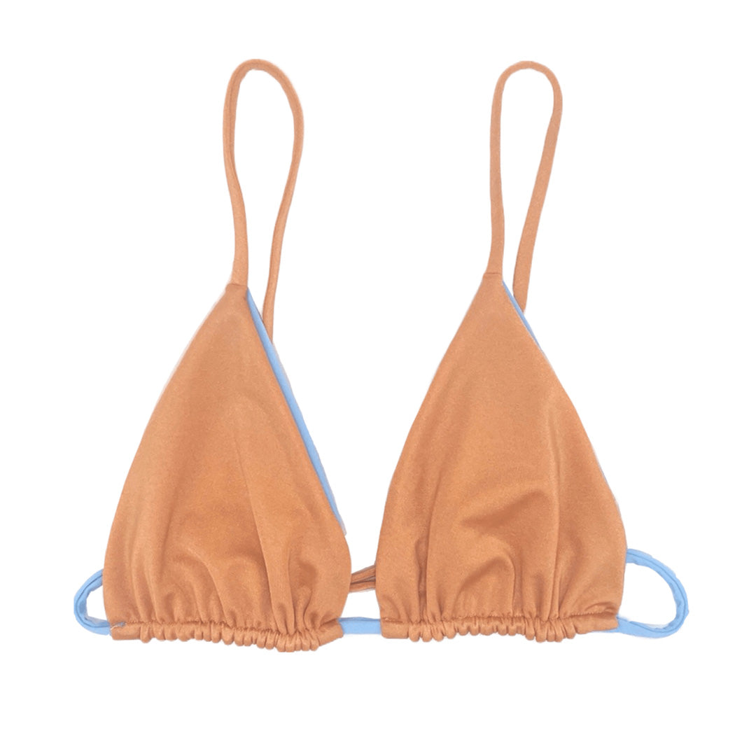 Love Reversible Bikini Top- Peach Fuzz / Glass Slipper